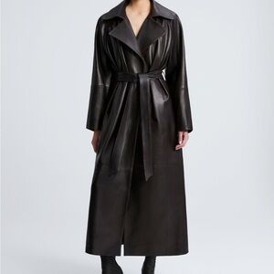 Naur Hammour Scarlett Leather Trench Coat